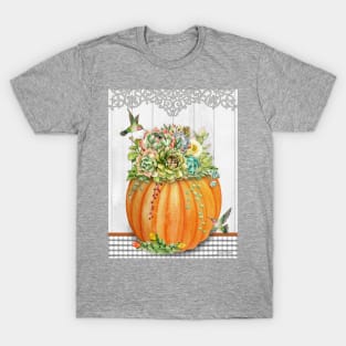 Pumpkins With Succulents C T-Shirt